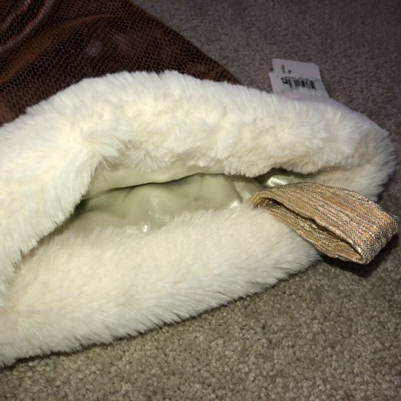 L * Space By Monica Wise Gold Sparkle Mermaid Tail Christmas Stocking New - Picture 9 of 12